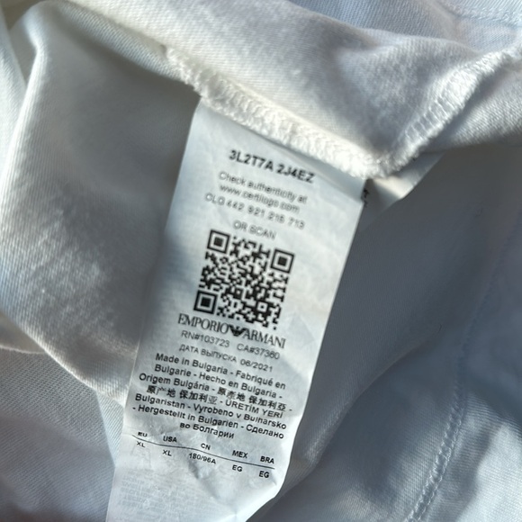 Emporio Armani taffeta bow techno tshirt white black crop $275 - Picture 6 of 6